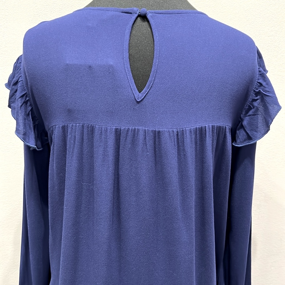 Dark Blue Ruffle LS - Picture 5 of 6